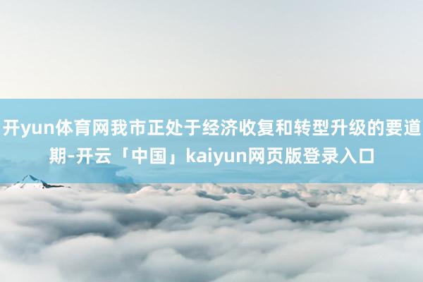 开yun体育网我市正处于经济收复和转型升级的要道期-开云「中国」kaiyun网页版登录入口